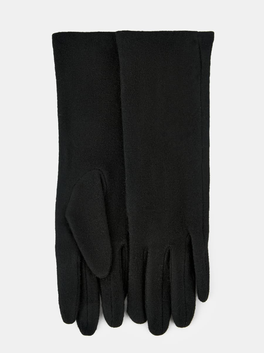 TOUCH-LB-PH-64-RF-black-M_Н Перчатки жен.трикотаж 80% шерсть,20% нейлон,р.М черные