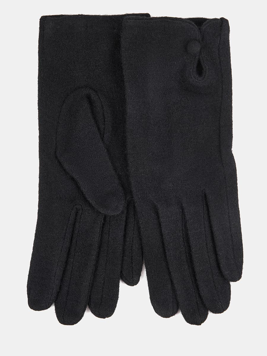 LB-PH-21-RF-black Перчатки женские,80%шерсть,20% нейлон,черные