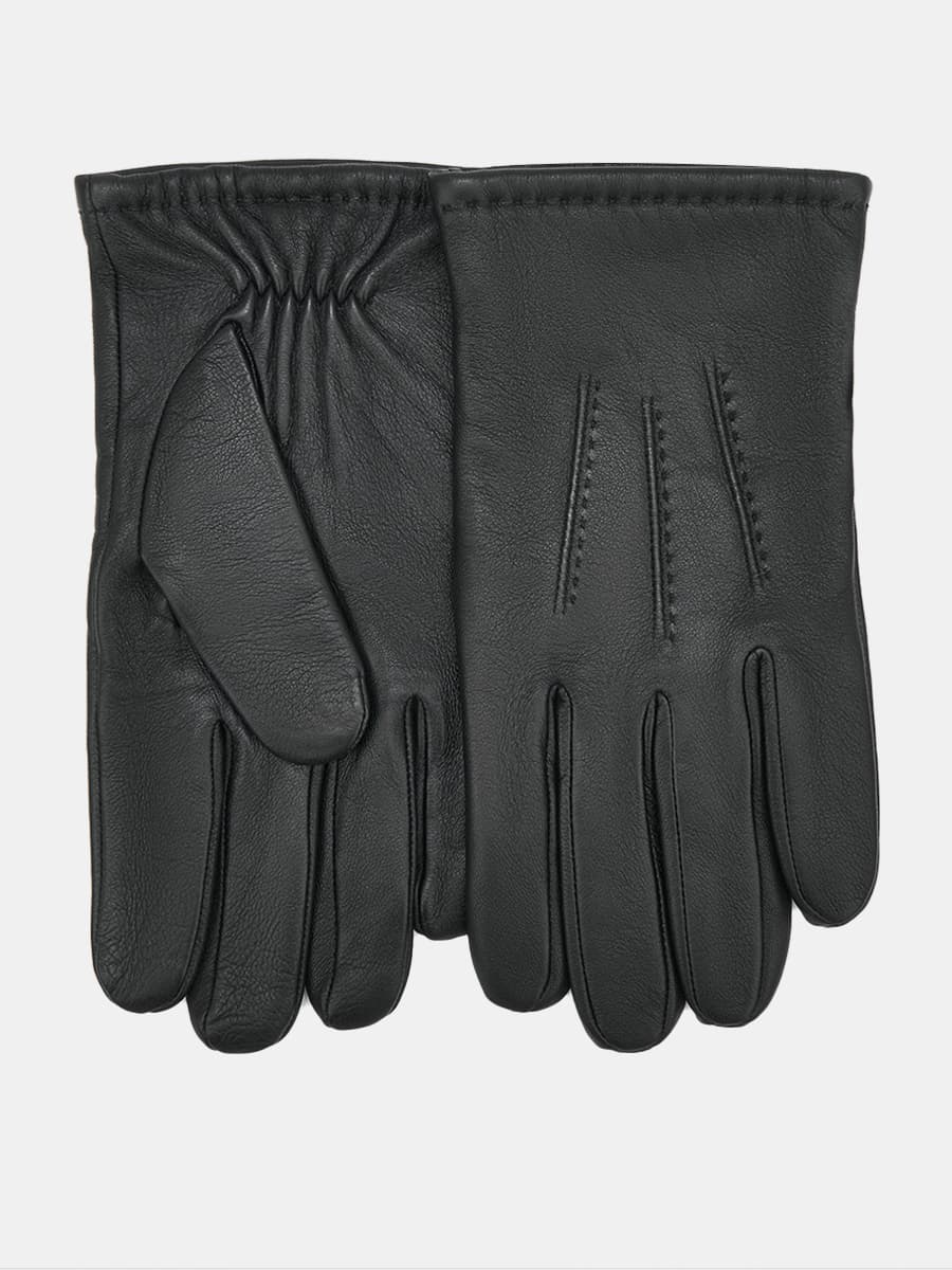 LB-0803-RF-black-10_Н Перчатки муж.нат.кожа70%шерсть 30% акрил р.10 черные