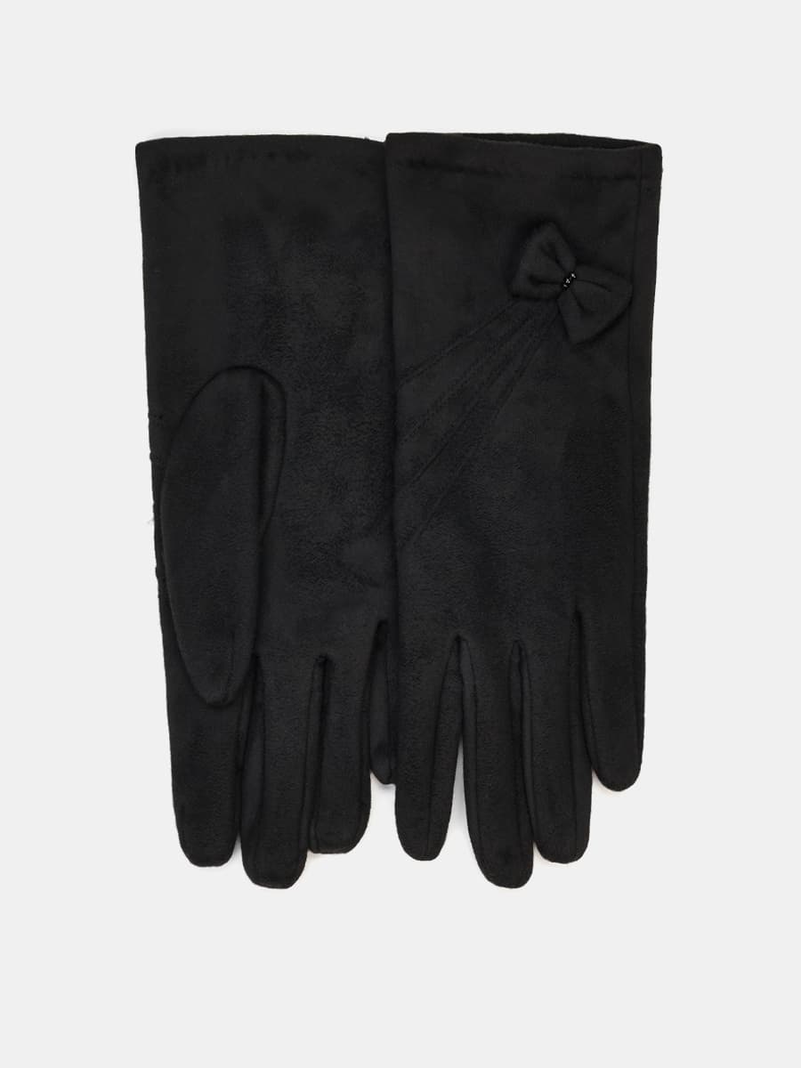 LB-PH-98-RF-black-M_Н Перчатки жен.текстиль 100% полиэстер,р.М черные