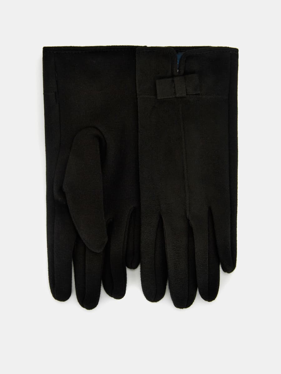 LB-PH-94-RF-black-M_Н Перчатки женские трикотаж подкладка р.M черные